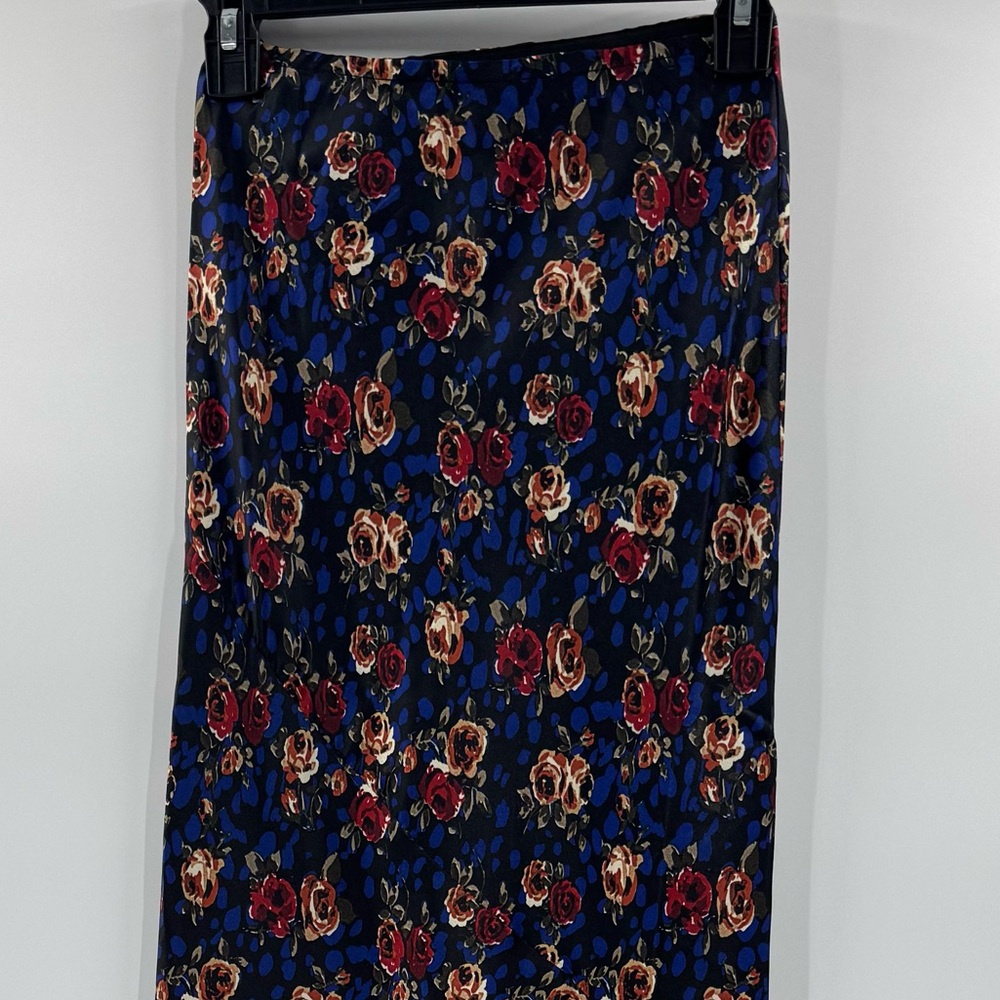 Lioness Summer Thing Ankle Midi Floral Skirt, Blue/Red, Size XS, NWT - Picture 7 of 12